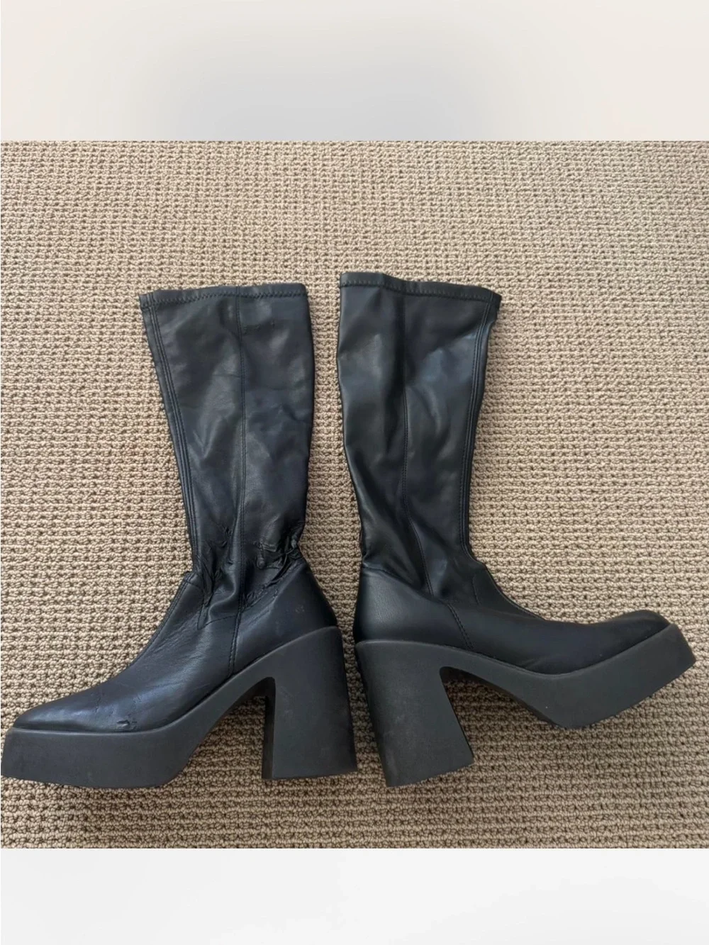 Women’s Black Platform Knee-High Boots
